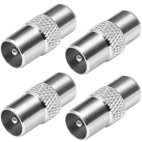 TUOLNK PAL Maschio a Maschio Connettori Coassiali TV Adattatore Antenna per Cavi Satellitari - 4 Pezzi