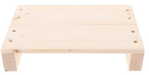 Healeved Taburete De Madera para Los Pies Debajo del Escritorio Reposapiés para Oficina Y Hogar Taburete Escalón para Cama Cocina Y Baño Interior Y Exterior con 4 Pegatinas Antideslizantes