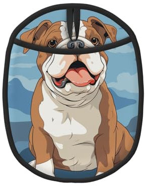 Topflappen 2er Set Silikon Topflappen Hitzebeständig Küche Untersetzer Englische Bulldogge Topflappen Waschbar Ofen Hot Pads Rutschfest Ofen Topflappen Set Quadratischer Untersetzer für BBQ Kochen