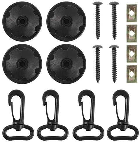 AUTOXBER - Juego de 16 ganchos de red de carga para amarre, anillos de amarre de acero inoxidable, kit de accesorios de amarre de carga para coche, camión, caravana, furgoneta y remolques