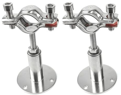WANGCL Rohrhalter zur Deckenmontage aus Edelstahl 304, Verstellbarer Rohrhalter-Clip für 38 – 40 mm Rohre (2 Stück)