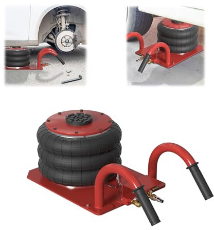 LZQ Pneumatischer Wagenheber Hydraulisch 3T – Rangierwagenheber mit Luftkissen für KFZ SUV & LKW 150–400 mm Hub Gebogener Griff max 6600 lbs