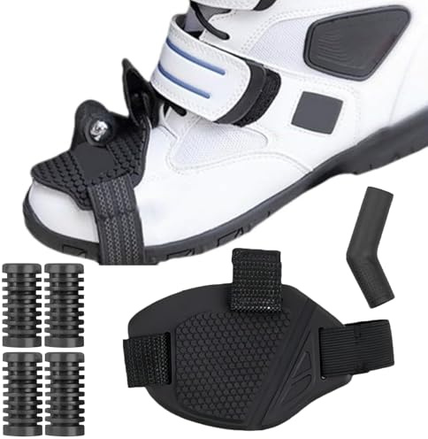 Protector Zapatos Moto,Protector Cambio Marchas Moto,Cubre Zapatos para Palanca Cambios de Moto,Almohadilla de Cambio de Motocicleta,Funda Cambio Marchas Ajustable,para Botas Motocicleta,Negro