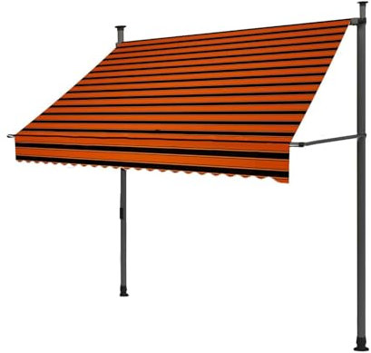 Store de terrasse rétractable Manuel, Store autoportant Pliable, Hauteur réglable, sans perçage, manivelle, 2 m de Large (78,74 po), idéal pour l'ombre extérieure