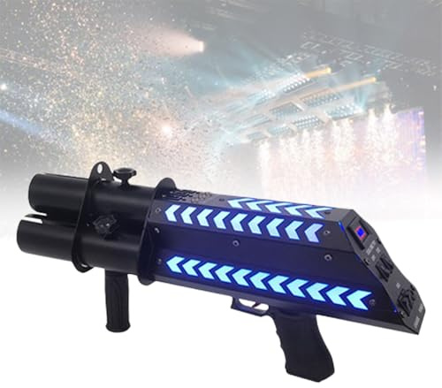 XRSMOU Cañón Lanzador De Confeti Inalámbrico, Máquina De Ambiente De Bar Profesional, para Efecto De Escenario De Boda De Fiesta (WithLEDlight)