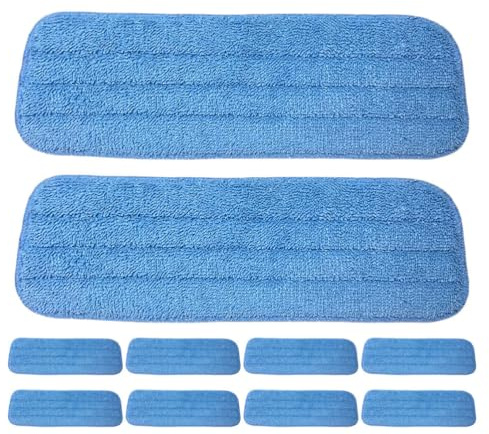 SAFIGLE Lot de 10 lingettes de Rechange en Microfibre pour Balai à Franges, lavables et réutilisables, pour Nettoyage Humide des sols en Bois Dur et des Surfaces dures.
