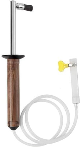 Brosse de nettoyage à vapeur Espresso avec manche en bois et tube en silicone pour machine à café, longueur 30 cm, tête de brosse en nylon résistant aux hautes températures
