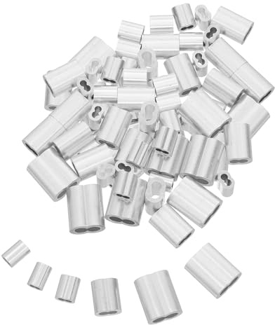 SMASOLO Manicotti di Crimpatura in Alluminio Doppia Ghiera 150 Pezzi Set – Manicotti per Cavi Metallici da 1,2 a 4 Mm – Connettori per Crimpatura Cavi Elettrici e Funi per