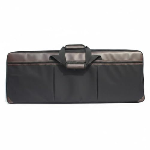 Gralara Keyboard Case Instrument Transport Bag, Upgraded PU 61-Key Electronic Piano Bag, Black, Black