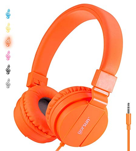 ONTA gorsun Foldable Headphone,On-Ear Audio Adjustable Lightweight Headphone for Cellphones Smartphones Iphone Laptop Computer Mp3/4 Earphones(Orange)