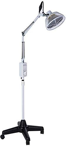 DYHQQ Lampe de Chaleur Infrarouge lointaine TDP, Traitement minéral, soulagement de la Douleur pour Le Cou, Le Dos, Les épaules, Le Genou, avec tête Amovible, Hauteur réglable, TDP-166F