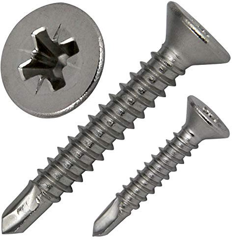 PROTECH 30 Stück Bohrschrauben Durchmesser 3,9mm Länge 16mm Edelstahl A2 DIN7504 Kreuz Pozi Blechschrauben V2A Senkkopfschraube - NUR für Alu, Gips, Kunststoff (NICHT für Stahl)
