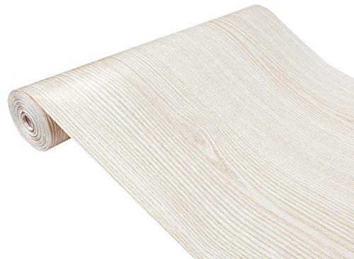 Klebefolie Möbel 67,5x240 cm | Möbelfolie selbstklebend in Holzoptik | Folie für Möbel zur einfachen Renovierung von Türen, Tischen und Regalen | Klebefolie dekorativ und abwaschbar | Weiße Esche