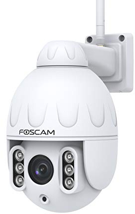 Foscam SD4 4 MP Dual-Band WLAN PTZ Dome Überwachungskamera mit 4-Fach optischem Zoom und Nachtsicht bis 50 Meter, Erkennen von Personen, Bewegungen und Geräuschen, Weiß