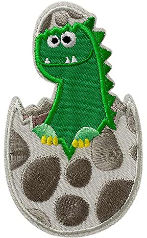 Mono Quick 0849x Dino Applikation, Bügelbild Patch Aufbügler Aufnäher, Dinosaurier (08498 - Dino im Ei Grün)