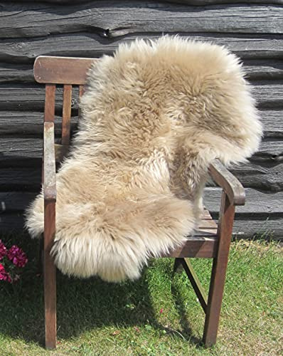 Felltrade Pelle di pecora merino, vera pelliccia di agnello in splendidi colori, 110-120 cm, concia ecologica (marrone chiaro)