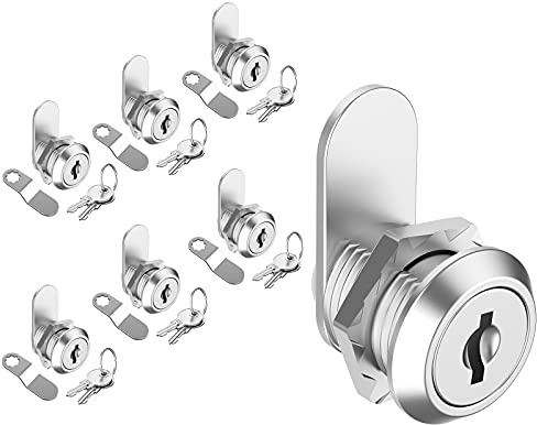 inBovoga 6 Pack Schrankschlösser mit Schlüsseln, 5/8 Cam Lock gleichschließend, sichere Dateien Schubladen Mailbox RV ToolBox Lock Ersatzschlösser, Zinklegierung