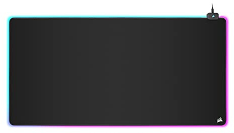 Corsair MM700 RGB Extended 3XL Cloth Gaming Mouse Pad/Desk Mat - Massive 1,220mm x 610mm (48” x 24”) Cloth Surface, 360° Three-Zone RGB Lighting, Two USB Ports - Black