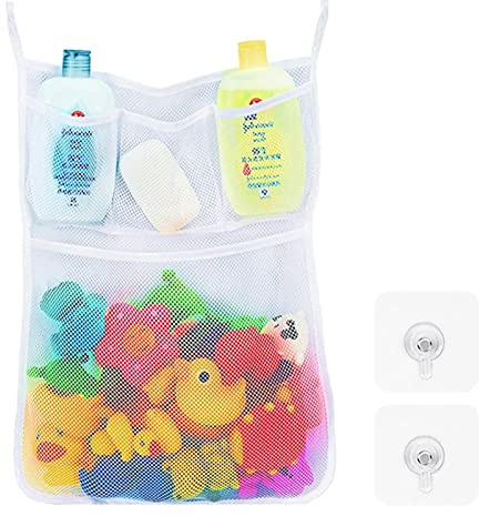 LEMONSTONE Spielzeugnetz Badewanne mit 2 Klebehaken zur Aufbewahrung