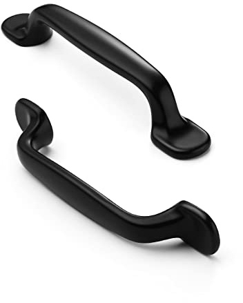 FURNIWARE 5 Pack Matt Black Cupboard Pulls, 3 Inch(96mm) Hole Center | Modern Handles for Kitchen Cabinets, Chest of Drawers, Bathroom Vanities, & Wardrobe Doors, Home Renovation & DIY Projects