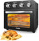 FOHERE Air Fryer Oven with Rotisserie, 23L, 1700W Countertop Convection Oven with 4 Knobs, Easy to Operate, Low Fat Oil-Less Cooking, Non-Stick Inner, 6 Accessories & 100 Recipes