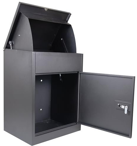 Silvergear® Cassetta Postale da Esterno con Lucchetto a Combinazione | Cassetta Posta antracite con Serratura | Impermeabile | Antiruggine e solida | 44X35X58 CM | Nera