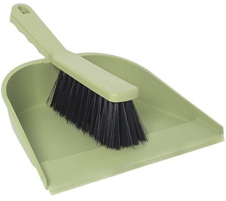 York Ensemble Pelle et Balayette à Main - Poussière et Ramasse-miettes - en Plastique Recyclé - Vert 23 x 32 x 11 cm