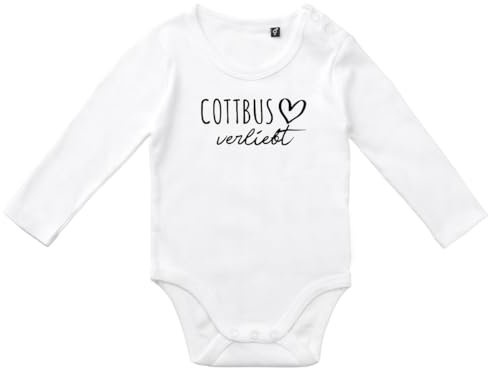 Huuraa Jungen und Mädchen Body Cottbus verliebt Geschenk Größe 62 White Bio Baumwolle Fairtrade Cottbus Geschenkidee