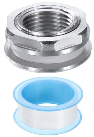 QUARKZMAN Raccordo a Parete 1/2 Femmina Acciaio Inossidabile 304 Connettore Serbatoio Acqua Adattatore Serbatoio Acqua Raccordo a Tubo con Nastro Tenuta per Serbatoio Acqua Vasca