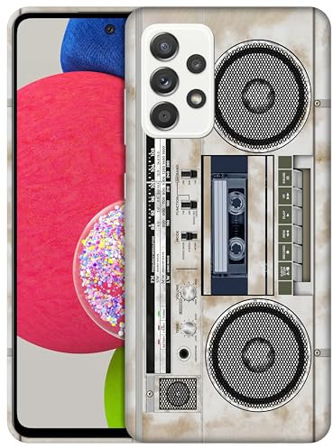 GlamCase Compatible with Samsung Galaxy A52 5G / 4G/ A52s 5G - Vintage Radio Cassette Recorder Printed Slim Cute Plastic Hard Protective Designer Back Phone Case for Samsung A52 5G / 4G/ A52s 5G