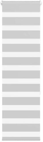 Homgoday Zebrarollo Doppelrollo Fensterrollo Sonnenschutzrollo Seitenzugrollo Zebrarollo für Fenster & Türen Wandmontage Sichtschutz Hellgrau 45x150 cm Stoffbreite 40,9 cm Polyester