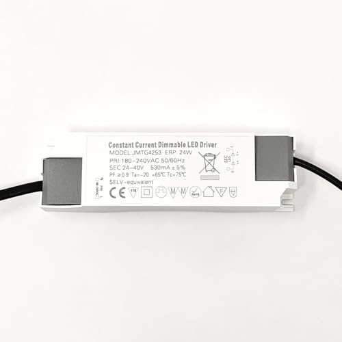 Constant Current Dimmable LED Driver JMTG4253 ERP 24W 24-40V 50/60Hz 530mA Treiber Elektronischer Transformator Trafo dimmbar weiß