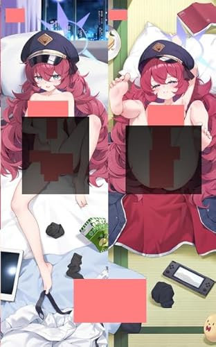 JNLIFT Anime Kissenbezug für Blue Archive,Anime Pillowcase Hochwertiges Full-Body Umarmungskissen Bezug,Body Kissenbezug Seitenschläferkissen Bezug,Shortplush-60x180CM