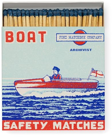 Luxury Matches, Giant Matchbox, The Boat Man Match Box Gift, Lifeguard Matchbox, XL Long Matches, Candles Gift, Extra Long Matches, Coloured Tip Matches, Fireside Matches