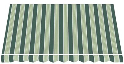 Telo di Ricambio per Tenda da Sole a Caduta e Bracci in Poliestere da 280gr/mq PU Impermeabile (Verde e Beige, L300xP250 CM)