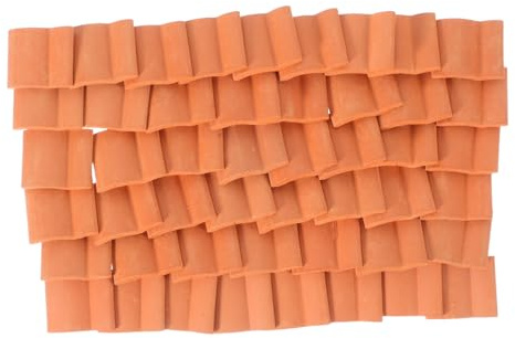Modelo de Mini Tejas 50 Piezas Cemento Naranja 1: 16 | Casas de Muñecas, Escenas en Mesa de Arena, Acabado Realista y Aspecto Verosímil