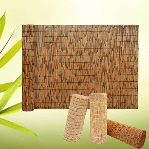 80/90/100/110/120/150cm Recinzione in Canne Esterno Stuoia ombreggiante Rotoli Decorativi in bambù Naturali da Giardino Schermo per la Privacy(Marrone)