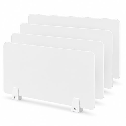 4 Pcs Desk Divider Frosted Acrylic Desktop Privacy Panels, 60 x 40cm