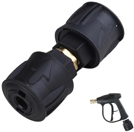 High Pressure Washer Hose Connector, M22 14mm Female Quick-Fitting, Quick Connect Adapter Applicable to Kärcher K Series (K2-K7) Water Gun or Hose (Black)