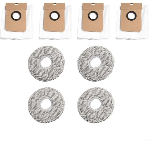 Besttoolifes Para Cecotec para Conga 11090 Robot Aspirador Bolsas de Polvo y Paños de Trapa, Accesorios de Limpieza de Alta Eficiencia con Capa de Filtro (A)