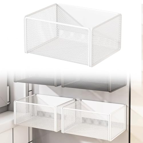 Chingcoo Magnetregal Küchenorganizer, Regal Magnetisch Gewürzregal, Magnetisch Regal Kühlschrank Waschmaschine Magnetregal, Hängeregal für Kühlschrank Magnet (1, Weiß (15.7cm))