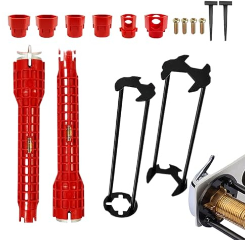 Sink Wrench Tool, Bathroom Faucet Repair, 1.92x9.5in Multifunctional Wrench Kit, Authentic Steel Build, Compact Water Pipe Repairs for Plumbing, Shower, Bathtub, Basin, Sinks