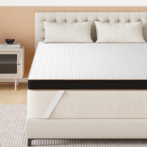 Firm Queen Size Mattress Topper, 3 Inch Gel Memory Foam, Dual Firmness High Density Cooling Foam Bed Pad with Removable Bamboo Cover for Back or Hip Pain, Pressure Relieve,365-Night Trial,CertiPUR-US