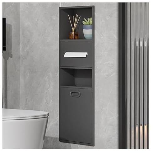 Recessed Shower Nook Embed Wall Niches Bathroom Mounted Storage Shelves No Tile Stainless Steel Shelf Trash Can For Hotel Home Kitchen Storage 30 X 86 X 14 Cm A