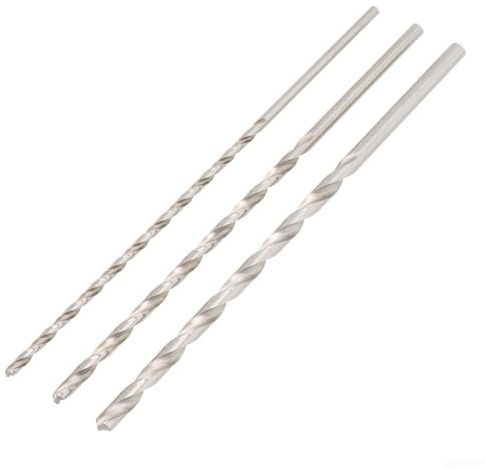 Juego de 3 brocas extralargas de 300 mm con punta de clavo para perforación profunda en madera dura, contrachapado, aglomerado, para brocas en espiral de acero HSS 6 mm, 8
