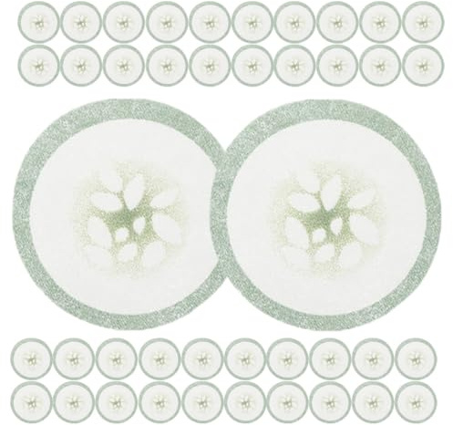 BAZEITFLOW Almohadillas Oculares de Pepino Suaves Tejido Cutáneo Ojos Tejido No Tejido 200 Piezas y Aceleran la Absorción, Ideales para Uso en Casa
