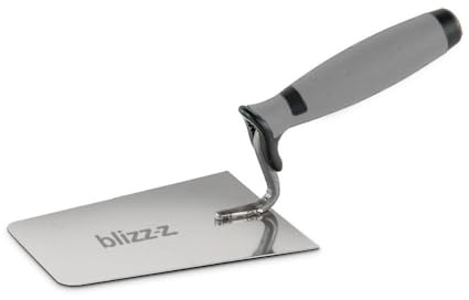 blizz-z Profi Maurerkelle S-Hals abgerundet (1 Stück) | Blattlänge 180 mm | Putzkelle mit Softgriff | aus Edelstahl rostfrei | Made in Germany