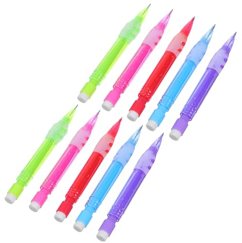 COHEALI Mini Lápices Mecánicos 0,7 Mm 10 Unidades 5 Colores Lápices Automáticos Cortos de Plástico con Borrador Integrado para Estudiantes Oficina y Dibujo Escolar