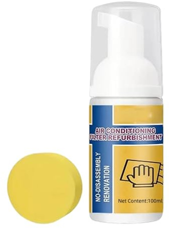 Schiuma Pulente per Condizionatore D'Aria, 100ml Spray Detergente Senza Risciacquo - Detergente per Bobine AC con Spugna per Sporco Polvere Grasso Manutenzione Ventilatore