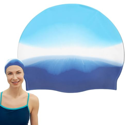 Cuffia da nuoto da uomo, sportivi in silicone, antiscivolo, mantiene i capelli asciutti, cuffia da bagno, per adulti, uomini, donne, spiaggia, piscina, lago, interni ed esterni